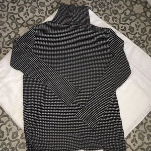 Black and white striped turtleneck sweater